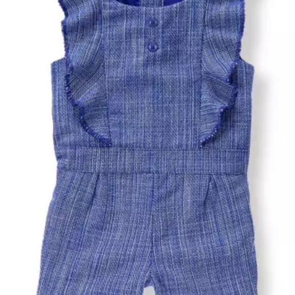 Janie and Jack Bouclé Romper Baby Girls Ruffle Button Size 3-6M - Picture 1 of 9